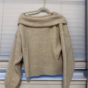 ASOS Cream Off-the-Shoulder Sweater